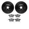 8502-20026 Drilled/Slotted Brake Rotors w/5000 Advanced Brake Pads Kit [Black], 2010-2017 Jaguar, Position: Rear - image 1