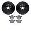 8502-20027 Drilled/Slotted Brake Rotors w/5000 Advanced Brake Pads Kit [Black], 2013-2015 Jaguar, Position: Rear - image 1
