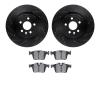 8502-20039 Drilled/Slotted Brake Rotors w/5000 Advanced Brake Pads Kit [Black], 2017-2020 Multiple Makes/Models, Position: Rear - image 1