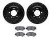 8502-21014 Drilled/Slotted Brake Rotors w/5000 Advanced Brake Pads Kit [Black], Fits Select Kia/Hyundai/Genesis, Position: Rear - image 1