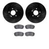 8502-21018 Drilled/Slotted Brake Rotors w/5000 Advanced Brake Pads Kit [Black], 2015-2017 Kia/Hyundai/Genesis, Position: Front - image 1