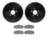 8502-21032 Drilled/Slotted Brake Rotors w/5000 Advanced Brake Pads Kit [Black], 2015-2021 Kia/Hyundai/Genesis, Position: Front - image 1