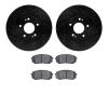 8502-21034 Drilled/Slotted Brake Rotors w/5000 Advanced Brake Pads Kit [Black], 2012-2016 Kia/Hyundai/Genesis, Position: Front - image 1