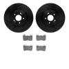 8502-21044 Drilled/Slotted Brake Rotors w/5000 Advanced Brake Pads Kit [Black], Fits Select Kia/Hyundai/Genesis, Position: Front - image 1