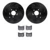 8502-21046 Drilled/Slotted Brake Rotors w/5000 Advanced Brake Pads Kit [Black], Fits Select Kia/Hyundai/Genesis, Position: Rear - image 1