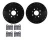 8502-21047 Drilled/Slotted Brake Rotors w/5000 Advanced Brake Pads Kit [Black], 1995-1997 Kia/Hyundai/Genesis, Position: Rear - image 1