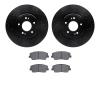 8502-21049 Drilled/Slotted Brake Rotors w/5000 Advanced Brake Pads Kit [Black], Fits Select Kia/Hyundai/Genesis, Position: Front - image 1