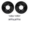 8502-21070 Drilled/Slotted Brake Rotors w/5000 Advanced Brake Pads Kit [Black], 1995-1997 Kia/Hyundai/Genesis, Position: Front - image 1