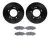 8502-21071 Drilled/Slotted Brake Rotors w/5000 Advanced Brake Pads Kit [Black], 1998-2002 Kia/Hyundai/Genesis, Position: Front - image 1