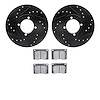 8502-22004 Drilled/Slotted Brake Rotors w/5000 Advanced Brake Pads Kit [Black], 1976-1979 Lotus, Position: Front - image 1