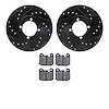 8502-22006 Drilled/Slotted Brake Rotors w/5000 Advanced Brake Pads Kit [Black], 1974-1979 Multiple Makes/Models, Position: Front
