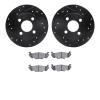 8502-23013 Drilled/Slotted Brake Rotors w/5000 Advanced Brake Pads Kit [Black], 1983-1987 Renault, Position: Front - image 1