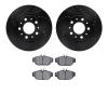 8502-27014 Drilled/Slotted Brake Rotors w/5000 Advanced Brake Pads Kit [Black], 1991-1995 Volvo, Position: Front - image 1