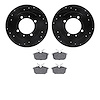 8502-27027 Drilled/Slotted Brake Rotors w/5000 Advanced Brake Pads Kit [Black], 2000-2004 Multiple Makes/Models, Position: Rear - image 1