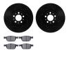 8502-27281 Drilled/Slotted Brake Rotors w/5000 Advanced Brake Pads Kit [Black], 2003-2014 Volvo, Position: Front - image 1