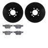 8502-31032 Drilled/Slotted Brake Rotors w/5000 Advanced Brake Pads Kit [Black], 1991-1993 BMW, Position: Front - image 1