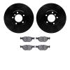 8502-31038 Drilled/Slotted Brake Rotors w/5000 Advanced Brake Pads Kit [Black], 1995-2001 BMW, Position: Front - image 1