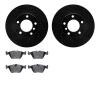 8502-31041 Drilled/Slotted Brake Rotors w/5000 Advanced Brake Pads Kit [Black], 1996-2003 BMW, Position: Front - image 1