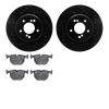 8502-31048 Drilled/Slotted Brake Rotors w/5000 Advanced Brake Pads Kit [Black], 2000-2006 BMW, Position: Rear - image 1