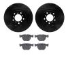 8502-31053 Drilled/Slotted Brake Rotors w/5000 Advanced Brake Pads Kit [Black], 2000-2003 BMW, Position: Front - image 1