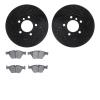 8502-31066 Drilled/Slotted Brake Rotors w/5000 Advanced Brake Pads Kit [Black], 2007-2012 BMW, Position: Front - image 1