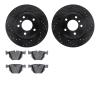 8502-31070 Drilled/Slotted Brake Rotors w/5000 Advanced Brake Pads Kit [Black], 2006-2010 BMW, Position: Rear - image 1