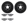 8502-31075 Drilled/Slotted Brake Rotors w/5000 Advanced Brake Pads Kit [Black], 2007-2008 BMW, Position: Front - image 1