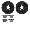 8502-31076 Drilled/Slotted Brake Rotors w/5000 Advanced Brake Pads Kit [Black], 2007-2008 BMW, Position: Rear - image 1