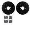 8502-31082 Drilled/Slotted Brake Rotors w/5000 Advanced Brake Pads Kit [Black], 2008-2013 BMW, Position: Rear - image 1