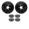 8502-31089 Drilled/Slotted Brake Rotors w/5000 Advanced Brake Pads Kit [Black], 2016-2019 BMW, Position: Rear - image 1