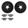 8502-31094 Drilled/Slotted Brake Rotors w/5000 Advanced Brake Pads Kit [Black], 2012-2019 BMW, Position: Front - image 1