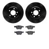 8502-31099 Drilled/Slotted Brake Rotors w/5000 Advanced Brake Pads Kit [Black], 2012-2016 BMW, Position: Front - image 1