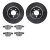 8502-31102 Drilled/Slotted Brake Rotors w/5000 Advanced Brake Pads Kit [Black], 2011-2016 BMW, Position: Front - image 1