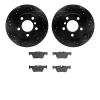 8502-31111 Drilled/Slotted Brake Rotors w/5000 Advanced Brake Pads Kit [Black], 2012-2021 BMW, Position: Rear - image 1