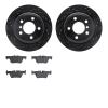 8502-31116 Drilled/Slotted Brake Rotors w/5000 Advanced Brake Pads Kit [Black], 2013-2020 BMW, Position: Rear - image 1
