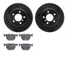 8502-31126 Drilled/Slotted Brake Rotors w/5000 Advanced Brake Pads Kit [Black], 2000-2006 BMW, Position: Rear - image 1