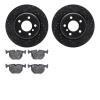 8502-31128 Drilled/Slotted Brake Rotors w/5000 Advanced Brake Pads Kit [Black], 2002-2006 BMW, Position: Rear - image 1