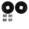 8502-31140 Drilled/Slotted Brake Rotors w/5000 Advanced Brake Pads Kit [Black], 1969-1976 BMW, Position: Front - image 1
