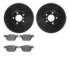 8502-31156 Dimpled/Slotted Brake Rotors w/5000 Advanced Brake Pads Kit [Black], 2016-2018 BMW, Position: Front - image 1
