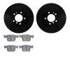 8502-31266 Drilled/Slotted Brake Rotors w/5000 Advanced Brake Pads Kit [Black], 1994-1995 BMW, Position: Front - image 1