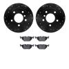 8502-31277 Drilled/Slotted Brake Rotors w/5000 Advanced Brake Pads Kit [Black], 1995-1999 BMW, Position: Rear - image 1