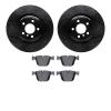 8502-31485 Drilled/Slotted Brake Rotors w/5000 Advanced Brake Pads Kit [Black], 2009-2015 BMW, Position: Rear - image 1