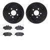 8502-31608 Drilled/Slotted Brake Rotors w/5000 Advanced Brake Pads Kit [Black], 2014-2021 BMW, Position: Front - image 1