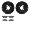 8502-32003 Drilled/Slotted Brake Rotors w/5000 Advanced Brake Pads Kit [Black], 2007-2008 Mini, Position: Rear - image 1