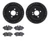8502-32009 Drilled/Slotted Brake Rotors w/5000 Advanced Brake Pads Kit [Black], 2009-2014 Mini, Position: Rear - image 1