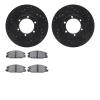 8502-37000 Drilled/Slotted Brake Rotors w/5000 Advanced Brake Pads Kit [Black], 1987-2005 Multiple Makes/Models, Position: Front - image 1