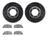 8502-37004 Drilled/Slotted Brake Rotors w/5000 Advanced Brake Pads Kit [Black], 1984-1987 GM, Position: Front - image 1