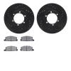 8502-37005 Drilled/Slotted Brake Rotors w/5000 Advanced Brake Pads Kit [Black], 1986-1986 GM, Position: Front - image 1