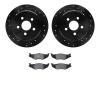 8502-39004 Drilled/Slotted Brake Rotors w/5000 Advanced Brake Pads Kit [Black], 1995-2007 Mopar, Position: Rear - image 1