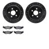 8502-39005 Drilled/Slotted Brake Rotors w/5000 Advanced Brake Pads Kit [Black], 2003-2010 Mopar, Position: Rear - image 1